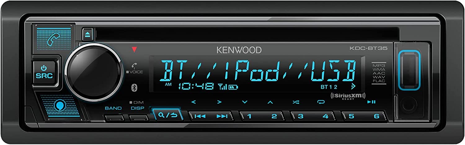 KENWOOD KDC-BT35 CD Receiver, Bluetooth,Alexa Built-in, Front USB & AUX, Variable Illumination, SiriusXM Ready, Spotify, Pandora Link for iPhone or Android Phone | Plus SXV300V1 SiriusXM Tuner KENWOOD KDC-BT35 CD Receiver, Bluetooth,Alexa Built-in, Front USB & AUX, Variable Illumination, SiriusXM Ready, Spotify, Pandora Link for iPhone or Android Phone | Plus SXV300V1 SiriusXM Tuner